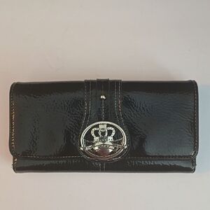 Kathy Van Zeeland Black Patent Leather Wallet